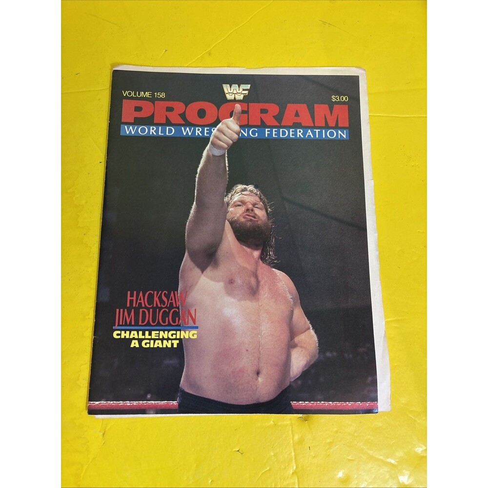 AM93  Hacksaw Jim Duggan  Volume 158 WWF Wrestling Program  w/COA